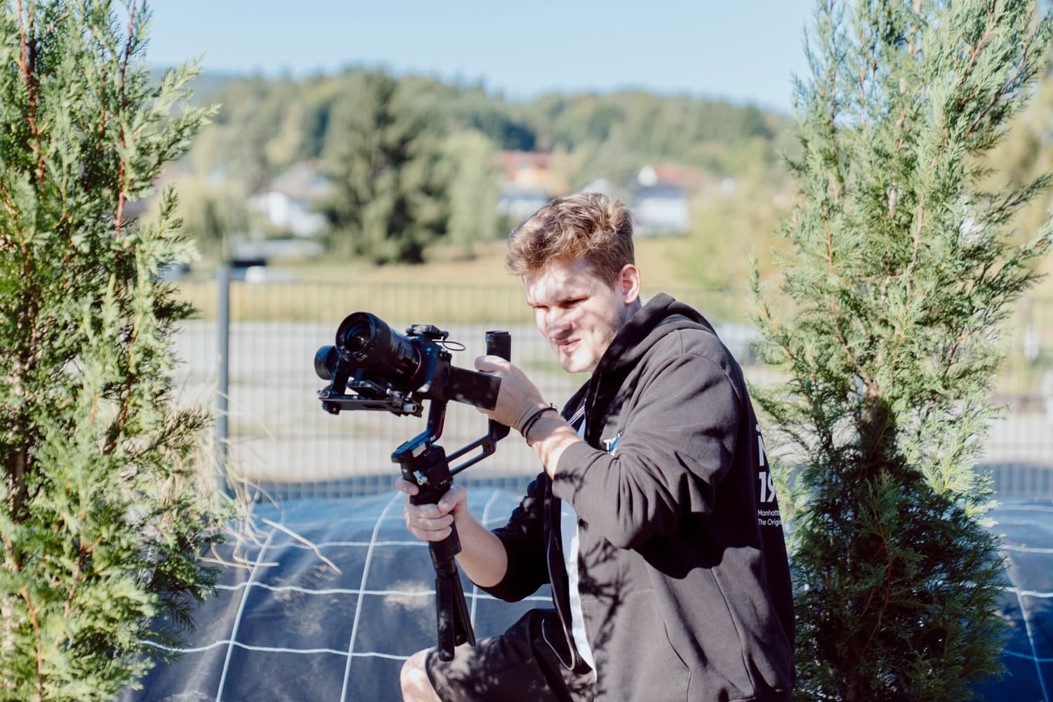 KFM beim Videodreh mit Gimbal vor Ort